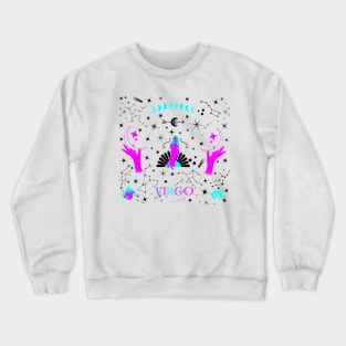 Virgo Zodiac Design Black Stars Crewneck Sweatshirt